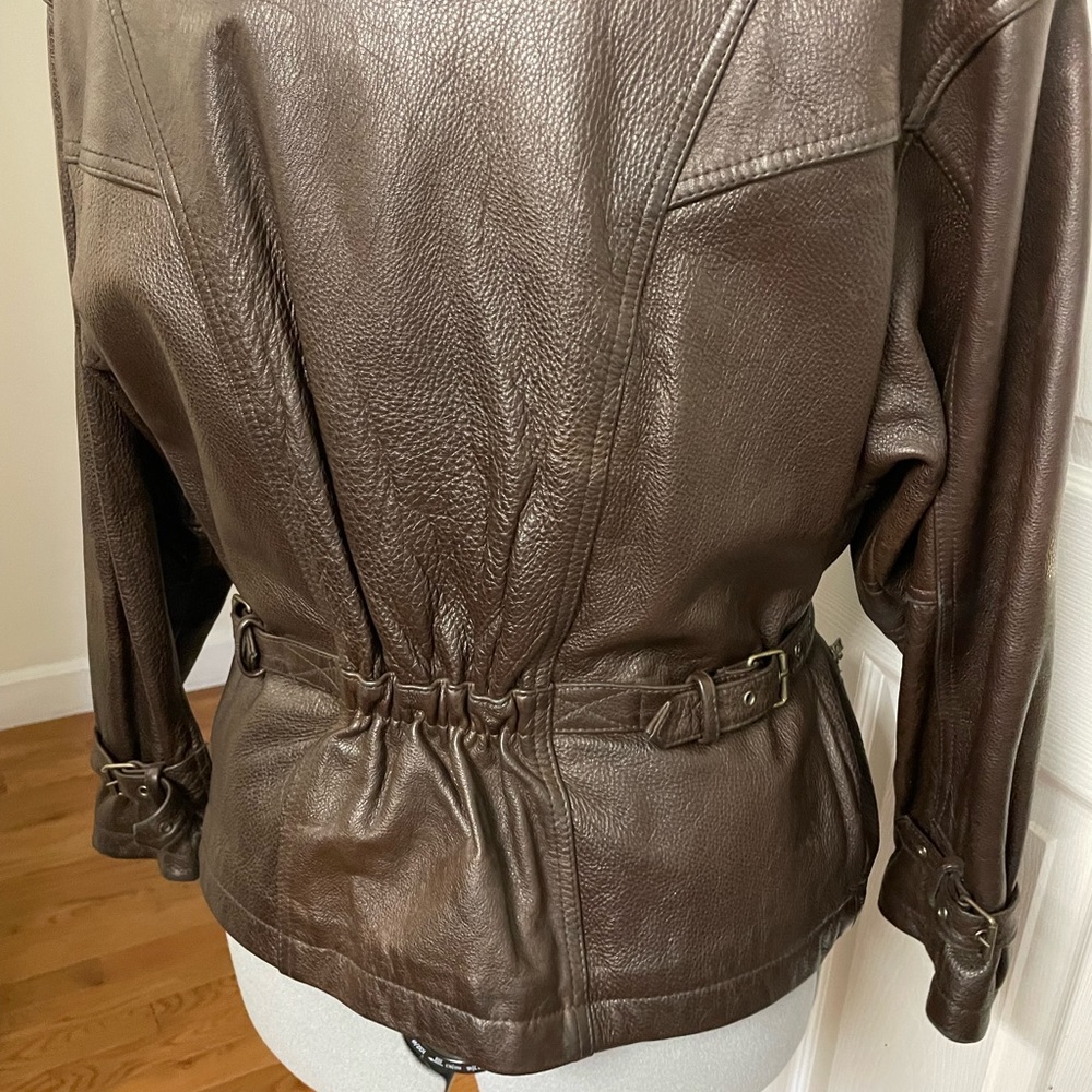 Brown Wilson’s leather bomber